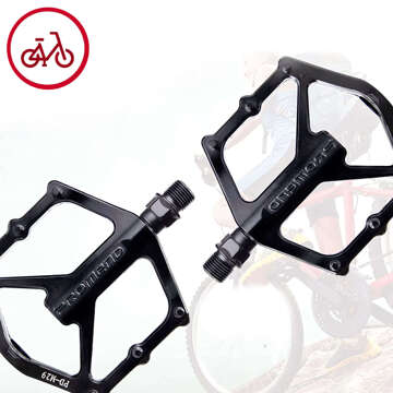 Pedały rowerowe platformowe do roweru MTB aluminiowe 9/16" Aluminium czarne komplet [2szt.]