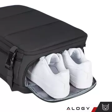 Plecak na laptopa męski damski podróżny na walizkę bagaż do samolotu pracy szkoły 45x30x20cm Alogy Unisex Czarny