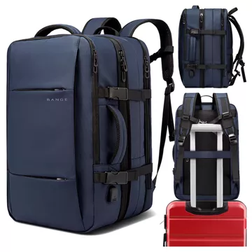 Plecak podróżny Bange BackPack biznesowy plecak rozszerzalny Torba pojemna do laptopa 17.3" z portem USB Granatowy