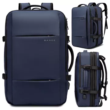 Plecak podróżny Bange BackPack biznesowy plecak rozszerzalny Torba pojemna do laptopa 17.3" z portem USB Granatowy