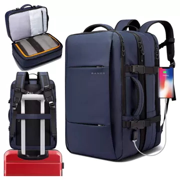 Plecak podróżny Bange BackPack biznesowy plecak rozszerzalny Torba pojemna do laptopa 17.3" z portem USB Granatowy