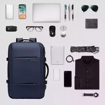 Plecak podróżny Bange BackPack biznesowy plecak rozszerzalny Torba pojemna do laptopa 17.3" z portem USB Granatowy