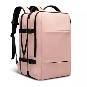 Plecak podróżny Bange BackPack biznesowy plecak rozszerzalny Torba pojemna do laptopa 17.3" z portem USB Różowy