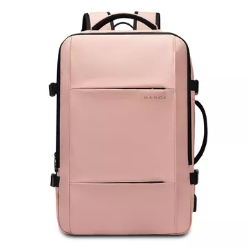 Plecak podróżny Bange BackPack biznesowy plecak rozszerzalny Torba pojemna do laptopa 17.3" z portem USB Różowy