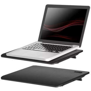 Podkładka chłodząca podstawka pod laptopa Notebooka podświetlenie LED 15.6 cali czarna