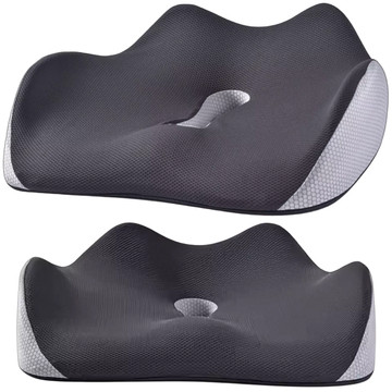 Poduszka ortopedyczna do siedzenia Alogy Seat Pillow do auta na krzesło do biurka siedzisko na fotel z pianką Memory Foam Czarno-szara