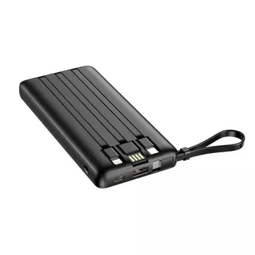 Powerbank Bateria zewnętrzna VEGER C10 - 10 000mAh (Micro + Typ C + Lightning 8-pin) czarny (W1116)