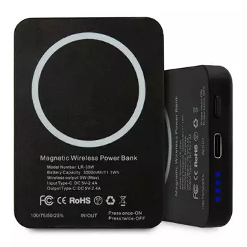 Powerbank indukcyjny Karl Lagerfeld KLPBMSOIBK 3000mAh MagSafe