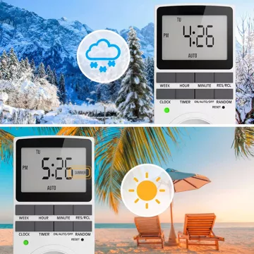 Programator czasowy włącznik / wyłącznik Oszczędzanie energii prądu Timer LCD do gniazdka EU biały