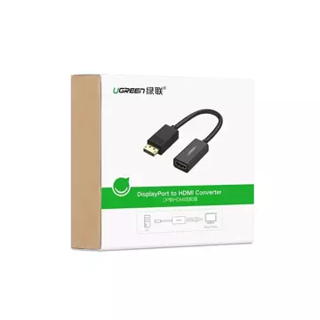 Przejściówka UGREEN kabel przewód z DisplayPort (męski) na HDMI (żeński) (jednokierunkowy) 1080P 60Hz 12bit czarny (40362)