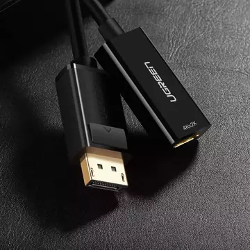 Przejściówka UGREEN kabel przewód z DisplayPort (męski) na HDMI (żeński) (jednokierunkowy) 1080P 60Hz 12bit czarny (40362)