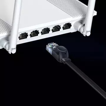 Przewód Baseus Speed Six kabel sieciowy płaski RJ45 1000Mbps 1.5m czarny (WKJS000001)