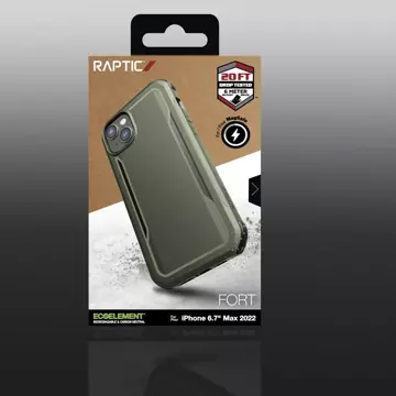 Raptic Fort Case etui iPhone 14 z MagSafe pancerny pokrowiec zielony