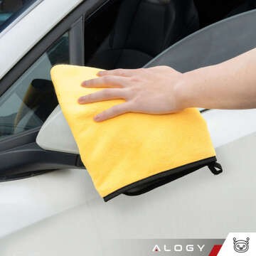 Ręcznik samochodowy dwustronny 30x40 cm welurowy Mikrofibra do mycia ekranów osuszania samochodu auta ścierka Alogy