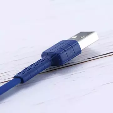 Remax Armor Series płaski kabel przewód USB / Lightning 5V 2.4A niebieski (RC-116i)