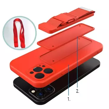 Rope Case silikonowe etui ze smyczą torebka smycz pasek do Samsung Galaxy A33 5G czerwony