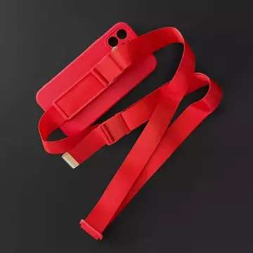 Rope case żelowe etui ze smyczą łańcuszkiem torebka smycz iPhone 12 fioletowy