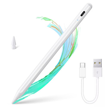 Rysik do Apple iPad Alogy Pencil z funkcją Palm Rejection Tilt Magnetyczny USB-C + zapasowa końcówka Biały