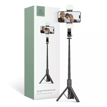 Selfie Stick L05S Wireless statyw Tripod & Led Light Black