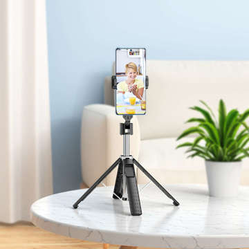 Selfie stick kijek Uchwyt na telefon tripod stabilny statyw do zdjęć Alogy Quadrapod z pilot Bluetooth Czarny