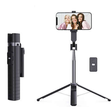 Selfie stick kijek Uchwyt na telefon tripod stabilny statyw do zdjęć Alogy Quadrapod z pilot Bluetooth Czarny