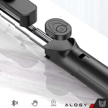 Selfie stick statyw Tripod uchwyt na telefon Alogy Trójnóg kijek do zdjęć selfie pilot Bluetooth 360 Czarny