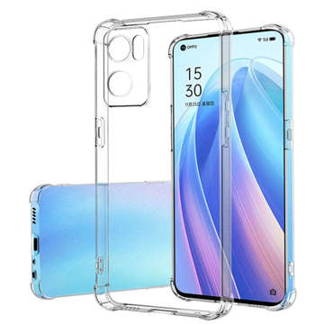 Silikonowe etui pancerne ShockProof Alogy do Oppo Reno7 5G Global Przezroczyste + Szkło