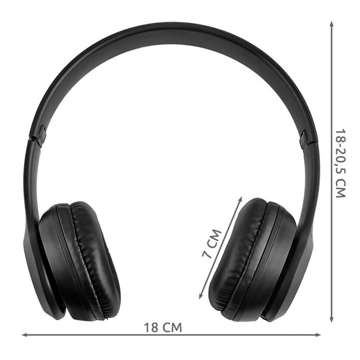 Słuchawki bezprzewodowe Bluetooth z mikrofonem FM MP3 nauszne S5069 Czarne