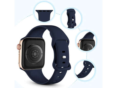 Sportowy pasek Alogy silikonowy do Apple Watch 38/40/41mm Granatowy