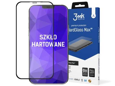 Szkło 3mk HardGlass Max do Apple iPhone 12/ 12 Pro 6.1 Black
