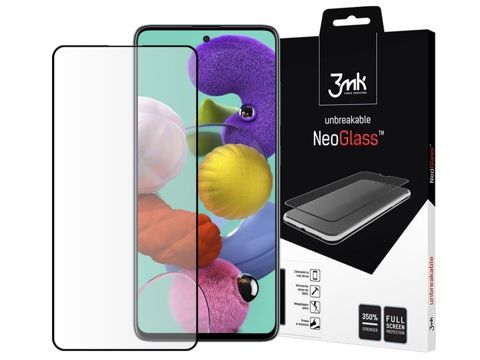 Szkło 3mk NeoGlass 8H do Samsung Galaxy A51 niepękające Black