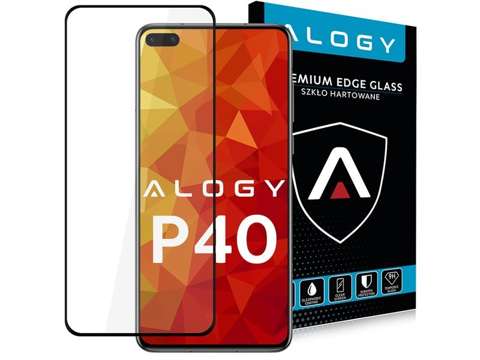 Szkło Alogy Full Glue case friendly do Huawei P40 czarne