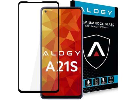 Szkło Alogy Full Glue case friendly do Samsung Galaxy A21S czarne