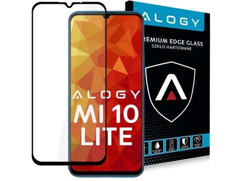 Szkło Alogy Full Glue case friendly do Xiaomi Mi 10 Lite czarne