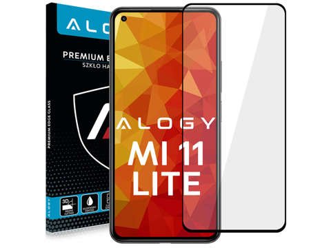 Szkło Alogy Full Glue case friendly do Xiaomi Mi 11 Lite Czarne