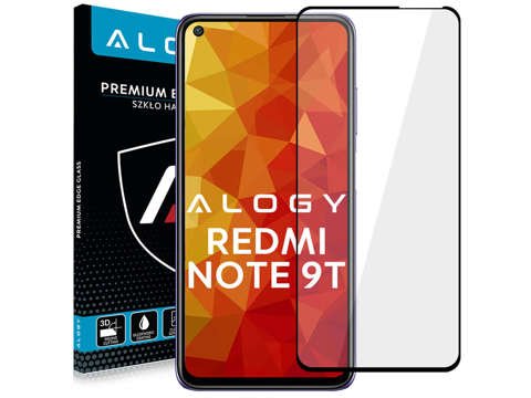 Szkło Alogy Full Glue case friendly do Xiaomi Redmi Note 9T Czarne