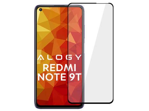 Szkło Alogy Full Glue case friendly do Xiaomi Redmi Note 9T Czarne