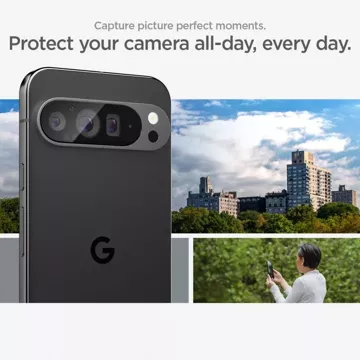 Szkło Hartowane Osłona Aparatu Spigen Optik.Tr „EZ Fit” Camera Protector 2-Pack do Google Pixel 9 Pro XL Crystal Clear