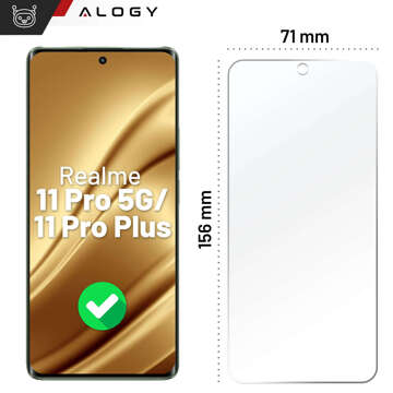 Szkło "NIETŁUKĄCE" do Realme 11 Pro 5G / Pro+ Plus na ekran hybrydowe Alogy Flexi Glass 9H Case Friendly płaskie na ekran