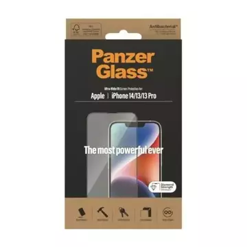 Szkło PanzerGlass Ultra-Wide Fit do iPhone 14 / 13 Pro / 13 / 16e 6,1" Screen Protection Antibacterial 2771