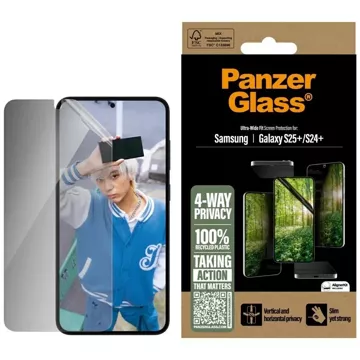 Szkło Prywatyzujące do Samsung Galaxy S25+ PanzerGlass Eco Matrix Ultra-Wide Fit