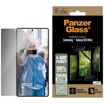 Szkło Prywatyzujące do Samsung Galaxy S25 Ultra PanzerGlass Eco Matrix Ultra-Wide Fit