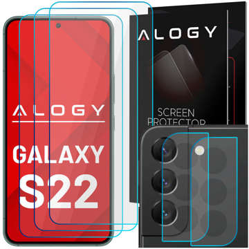 Szkło hartowane 9H 3x na ekran + 2x na obiektyw kamerę Alogy Glass Pack do Galaxy S22