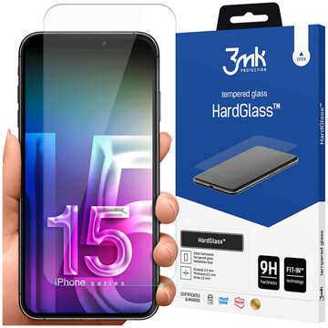 Szkło hartowane 9H do iPhone 15 / 16 3mk HardGlass na ekran