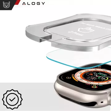 Szkło hartowane do Apple Watch Ultra 2 / Ultra 49mm na ekran Alogy Protector 9H z ramką pozycjonującą