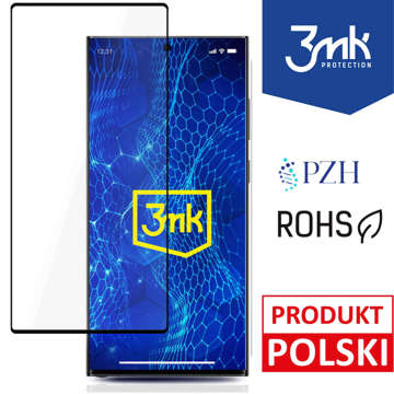 Szkło hartowane do Samsung Galaxy S23 Ultra 3mk HardGlass Max Lite™ 9H pełne na cały ekran