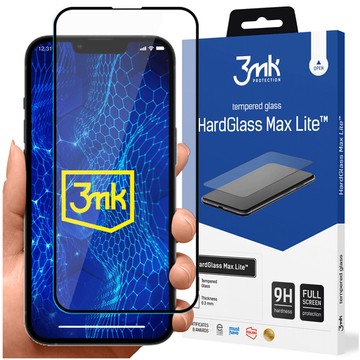 Szkło hartowane do iPhone 13/ 13 Pro/ 14/ 16e 3mk HardGlass Max Lite™ 9H pełne na cały ekran