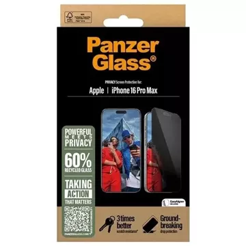 Szkło hartowane do iPhone 16 Pro Max PanzerGlass Privacy Screen Protector Ultra-Wide Fit