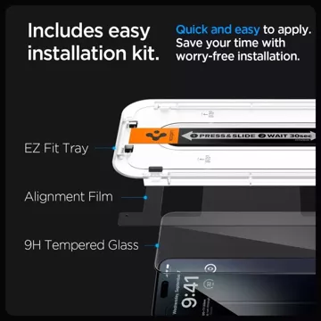 Szkło hartowane spigen glas.tr ”ez fit” fc iphone 15 pro max black