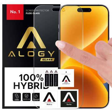 Szkło hybrydowe do Apple iPhone 14 Pro Max na cały ekran Alogy Flexi Full Glass 9H szkiełko ochronne Nietłukące